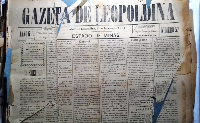 Gazeta de Leopoldina, n° 37, 01/01/1901: Nota  sobre Grupo Scenico João Caetano