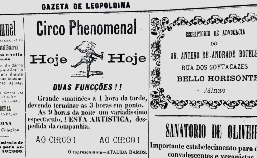 1901 – Quando o Circo Phenomenal chegou na cidade.